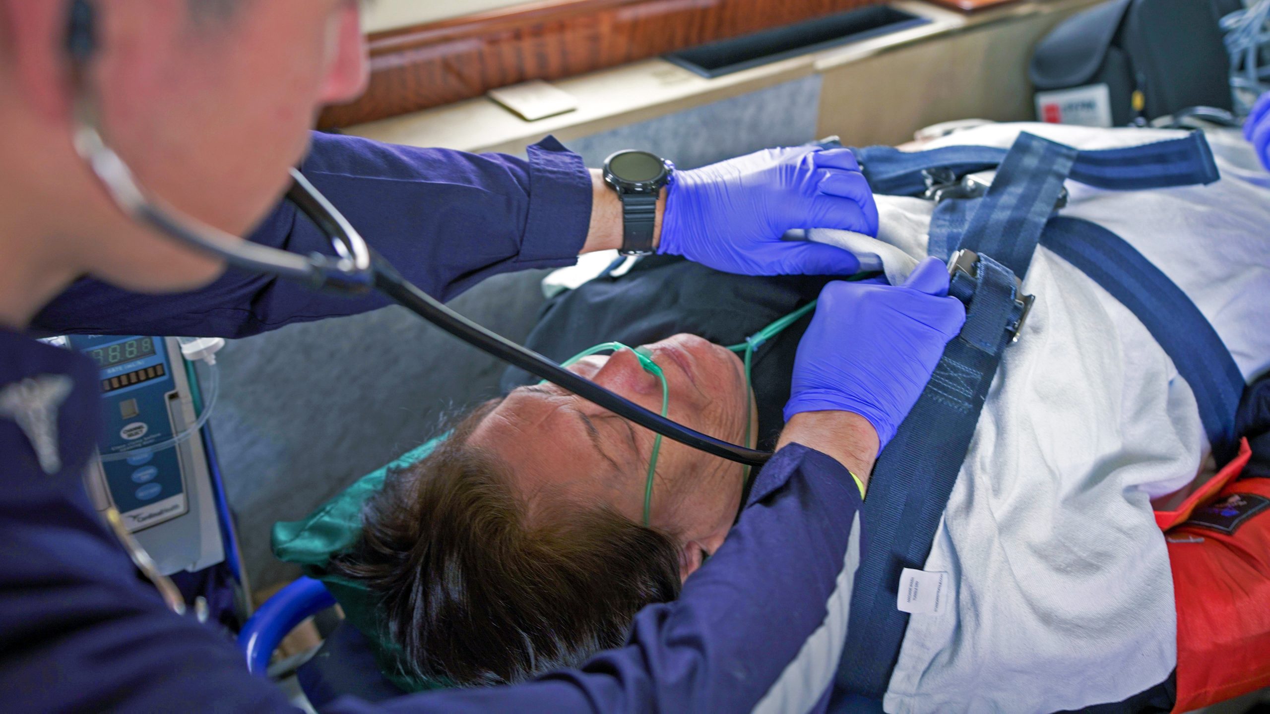 Bariatric Transport - Air Medical Transport Fixed-wing air ambulance interior prepared for immunocompromised patient transport