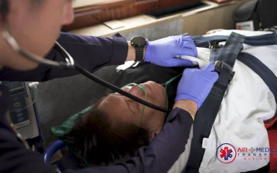 Fixed-wing air ambulance aircraft used for medical transport