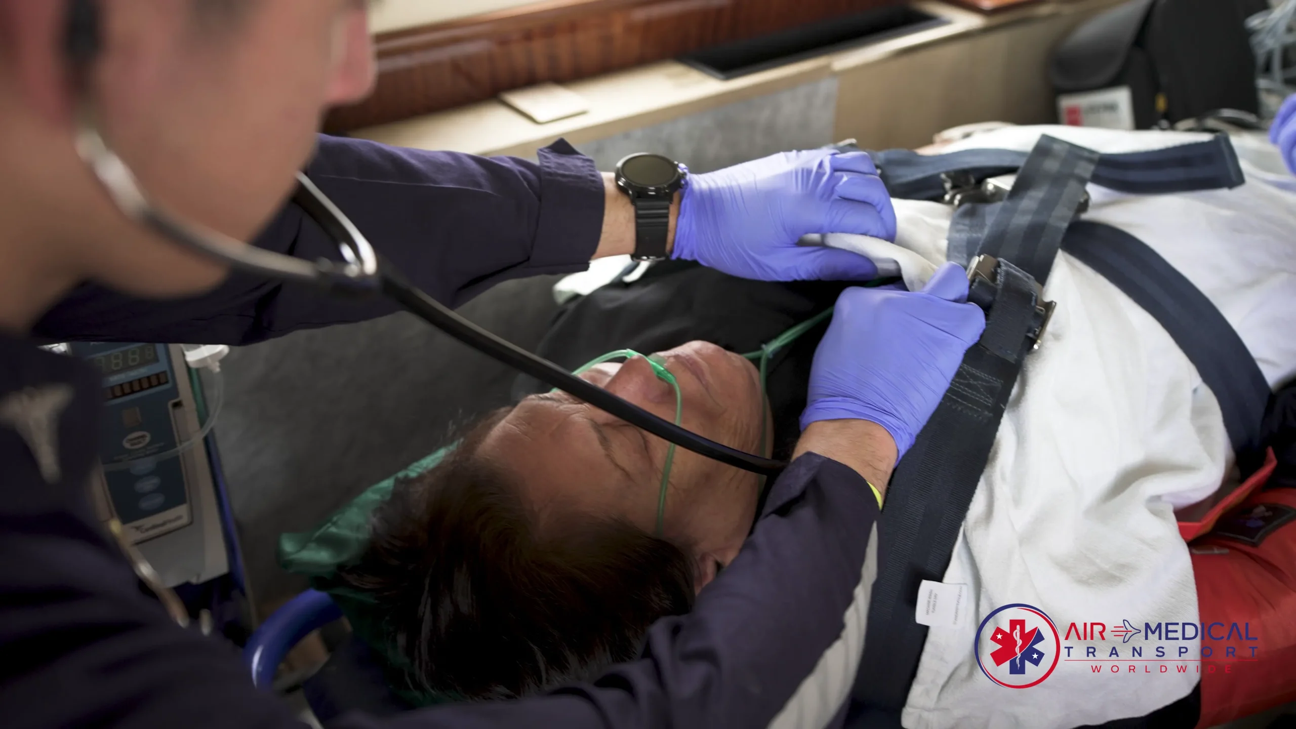 Fixed-wing air ambulance aircraft used for medical transport